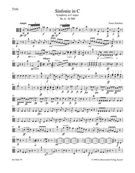 Symphony Nr. 6 C major D 589 by Schubert Franz for Viola