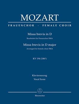 Missa brevis in D major K. 194 by Mozart Wolfgang Amadeus - Breuer Heribert - for SMA and Piano
