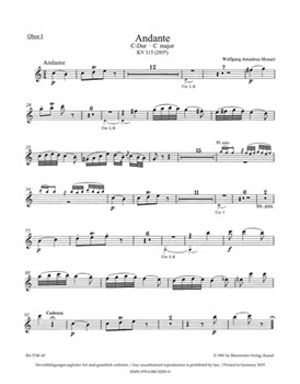 Andante for Flute and Orchestra C major K. 315 (285e) by Mozart Wolfgang Amadeus for