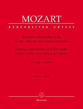 Sinfonia concertante for Oboe Clarinet Horn Bassoon and Orchestra E-flat major K. Anh. I9 (297b) by Mozart Wolfgang Amadeus for Ob-Solo/cl