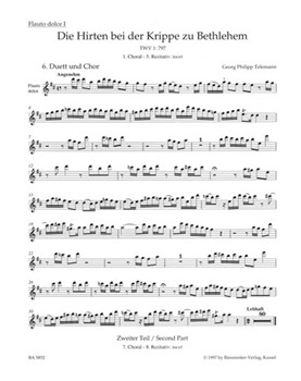 Die Hirten bei der Krippe zu Bethlehem TWV 1:797 -Sacred Cantata- by Telemann Georg Philipp for 2Recorder-