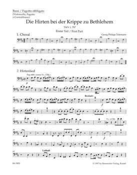 Die Hirten bei der Krippe zu Bethlehem TWV 1:797 -Sacred Cantata- by Telemann Georg Philipp for
