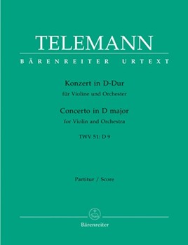 Concerto for Violin und Orchestra D-major TWV 51:D9 by Telemann Georg Philipp for V-Solo/V1/