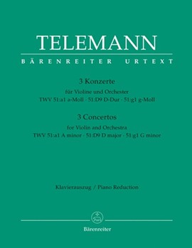 3 Concertos by Telemann Georg Philipp - Kohs Andreas - for Violin and Piano