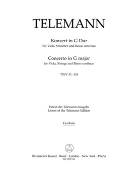 Concerto In G Major Twv 51 - g 9 by Telemann Georg Philipp - Hirschmann Wolfgang - for Harpschd