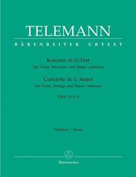 Concerto In G Major Twv 51 - g 9 by Telemann Georg Philipp - Hirschmann Wolfgang - for Full Score