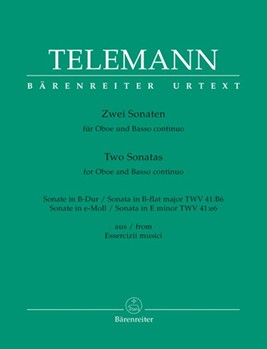 2 Sonatas--b-fl Maj Twv41 - b6;e Min 41 - e6 by Telemann Georg Philipp - Hofman Klaus - for Oboe w/ctn