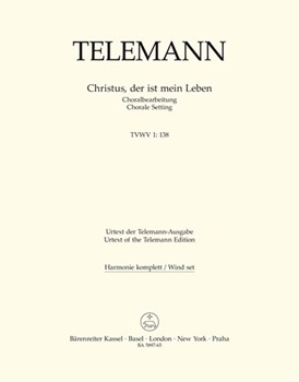 Christus der ist mein Leben TVWV 1:138 (Chorale Setting) by Telemann Georg Philipp - Kohs Andreas - for