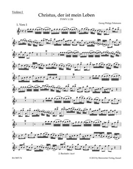 Christus der ist mein Leben TVWV 1:138 (Chorale Setting) by Telemann Georg Philipp - Kohs Andreas - for