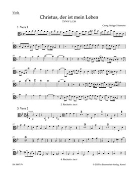 Christus der ist mein Leben TVWV 1:138 (Chorale Setting) by Telemann Georg Philipp - Kohs Andreas - for