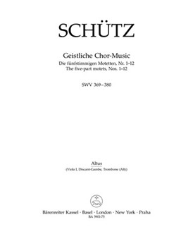 Geistliche Chor- Music SWV 369-380 -The five-part motets Nos. 1-12- by Schutz Heinrich for