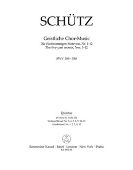 Geistliche Chor- Music SWV 369-380 -The five-part motets Nos. 1-12- by Schutz Heinrich for