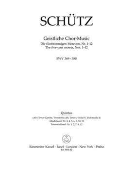 Geistliche Chor- Music SWV 369-380 -The five-part motets Nos. 1-12- by Schutz Heinrich for