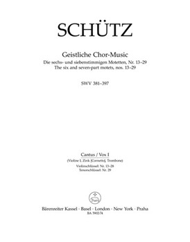 Geistliche Chor-Music SWV 381-397 -The six and seven-part motets nos. 13-29- by Schutz Heinrich for