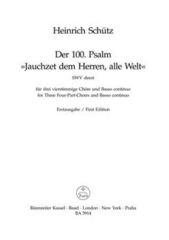 Jauchzet dem Herren alle Welt SWV deest -Ausgabe fur Vocal-Chore voll textiert. Zusammen verwendba by Schutz Heinrich for 3-Part Mixed