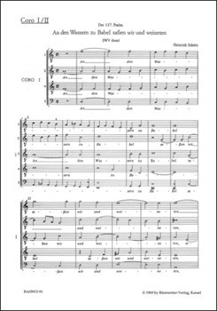 An den Wassern zu Babel saSen wir und weineten SWV deest -Coro 1 und 2- (Die choral score bietet bei by Schutz Heinrich for Ch1/Trombo