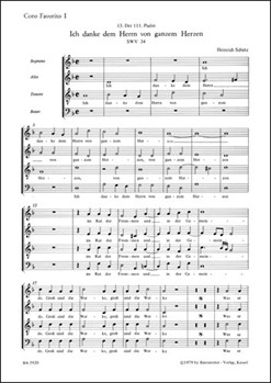 Ich danke dem Herrn von ganzem Herzen SWV 34 -Psalm 111 Nr. 13- (aus "Psalmen Davids") by Schutz Heinrich for 2FavCh(SAT