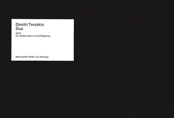 Duo fur Violoncello und Schlagzeug (1973) by Terzakis Dimitri for Vc/Percussion
