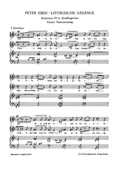 Dominica IV in QuadraGesima - Proprium zum 4. Fastensonntag: Laetare Jerusalem / Freue dich o Jerus by Eben Petr for Ch/Org