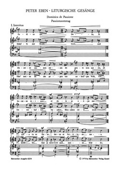 Dominica de Passione - Proprium zum 4. Fastensonntag: Judica me Deus / Schaffe mir Recht Gott -Lit by Eben Petr for Ch/Org