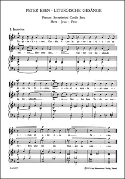 Festum Sacratissimi Cordis Jesu - Proprium zum Herz-Jesu-Fest Cogitationes cordis ejus / Seines Herz by Eben Petr for Ch/Org