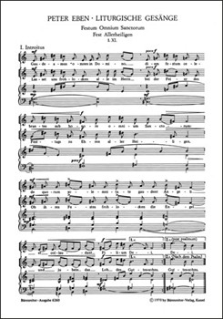 Festum Omnium Sanctorum - Proprium zum Fest Allerheiligen: Gaudeamus omnes in Domino / Lasset uns fr by Eben Petr for Ch/Org