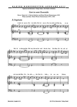 Gott ist unsre Zuversicht (1959/1963) -Psalm 46/2. Orgelsatz mit einstimmigen Chor ad lib und Satz f by Zimmermann Heinz W for Ch/Org