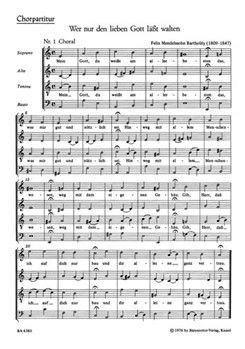 Wer nur den lieben Gott la?t walten -Cantata- by Mendelssohn Felix for SSolo/Mixe