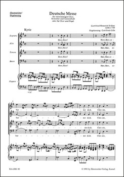 Deutsche Messe. Kyrie / Herr erbarme dich - Gloria / Ehre sei Gott in der Hohe by Stolzel Gottfried Heinrich for Mixed Choir