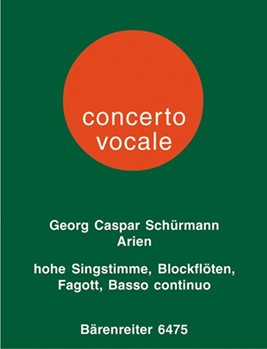 six Arien aus Opern des Barock fur hohe Singstimme 1 oder 2 Altblockflote und Basso continuo -Arien by Schurmann Georg Caspar for hVoice/2re