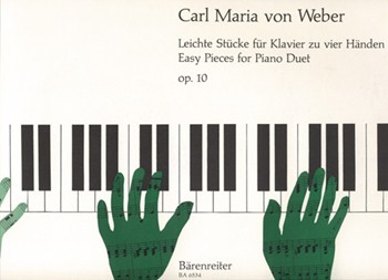Leichte Stucke fur Klavier zu vier Handen op. 10 -six leichte Stucke: Moderato - Andante con moto - by Weber Carl Maria von for Piano-4ms