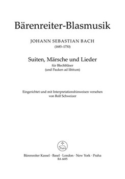 Suiten Marsche und Lieder fur Blechblasintrumente instr. (Posaunenchor) Pauken ad lib -17 vier- to by Bach Johann Sebastian for Brass