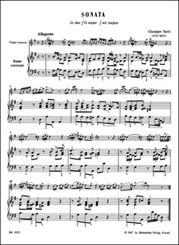 Two Sonatas for Flute and Basso Continuo by Sarti Giuseppe for Fl/Bc