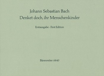 Denket doch ihr Menschenkinder -vierstimmiges geistliches Lied Erstausgabe- (Lied mit unterlegtem by Bach Johann Sebastian for Org/Harpis