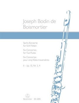 6 Concertos For 5 Flutes by Boismortier Joseph Bodin de for Flute Quintet