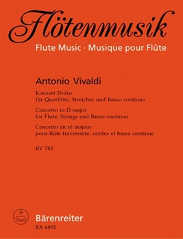 Concerto for Flute Strings and Basso Continuo D major RV 783 -Flute concerto- by Vivaldi Antonio Lucio for Fl/Piano
