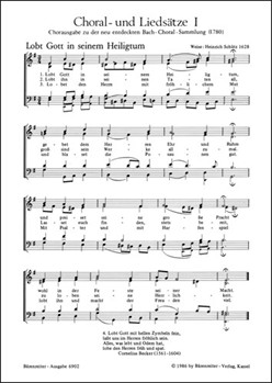 acht ausgewahlte Choral- und Liedsatze fur Mixed Choir (SATB) -Chorausgabe zu der neu entdeckten Bac by Bach Johann Sebastian for Mixed Choir