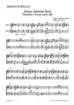Freut euch alle BWV 207a/9 -Festive chorus- by Bach Johann Sebastian - Schweizer Rolf - for Mixed Choir