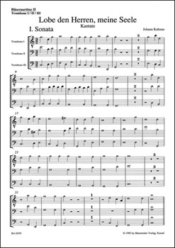 Lobe den Herren meine Seele -Psalm 103- (Musik der Thomaskantoren zu Leipzig) by Kuhnau Johann for SSolo/TSol