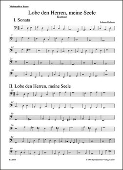 Lobe den Herren meine Seele -Psalm 103- (Musik der Thomaskantoren zu Leipzig) by Kuhnau Johann for