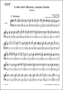 Lobe den Herren meine Seele -Psalm 103- (Musik der Thomaskantoren zu Leipzig) by Kuhnau Johann for SSolo/TSol