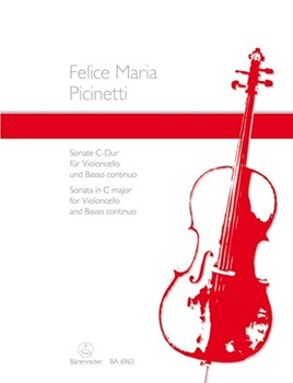 Sonata for Violoncello and Basso continuo C major by Picinetti Felice Ma for Vc/Bc