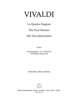 Four Seasons Op. 8 (Complete) by Vivaldi Antonio Lucio for Cello/Bass