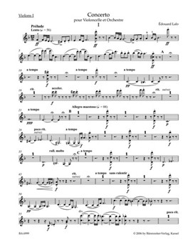 Concerto for Violoncello and Orchestra D minor by Lalo Edouard for