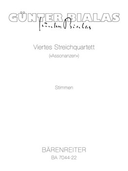 viertes String Quartet "Assonanzen" (1986) by Bialas Gunter for 2V/Va/Vc