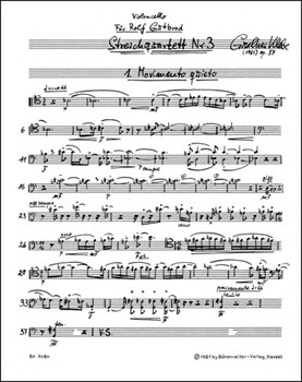 String Quartet Nr. 3 op. 87 (1981) by Klebe Giselher for 2V/Va/Vc