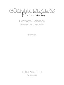Schwarze Serenade fur Bariton und 9 Instrumente (1989) by Bialas Gunter for Clarinet/c
