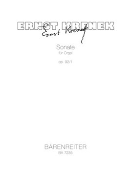 Sonate For Organ by Krenek Ernst for Organ Solo