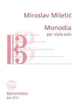 Monodia per Viola sola (1990) by Miletic Miroslav for Va-Solo