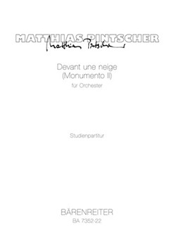 Devant une neige - Monumento II fur Orchester (1993) by Pintscher Matthias for 3Fl/2Ob/En